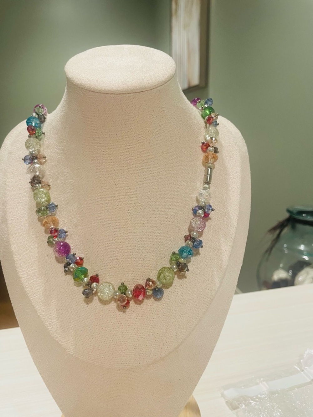 Multicolor Glass Bead Necklace - Women Jewelry